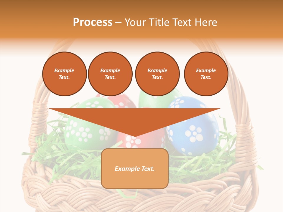 A Basket Filled With Colorful Easter Eggs On Top Of Green Grass PowerPoint Template