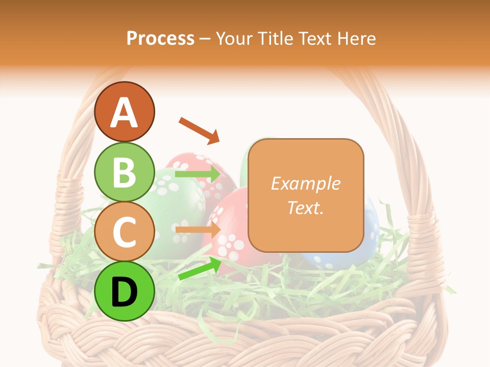 A Basket Filled With Colorful Easter Eggs On Top Of Green Grass PowerPoint Template