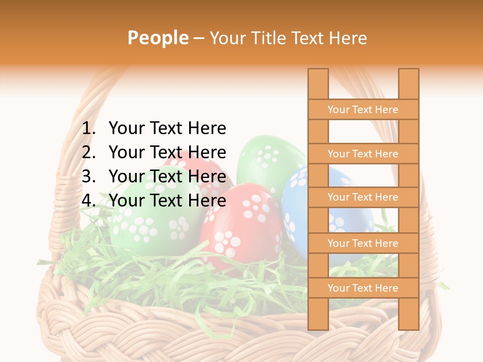 A Basket Filled With Colorful Easter Eggs On Top Of Green Grass PowerPoint Template