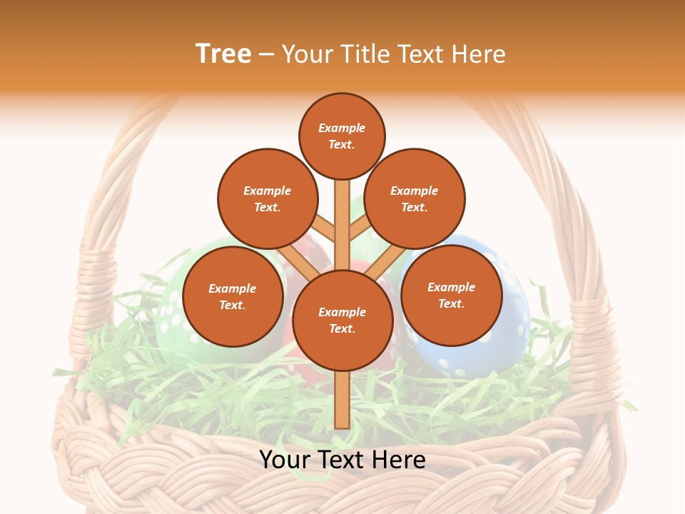A Basket Filled With Colorful Easter Eggs On Top Of Green Grass PowerPoint Template