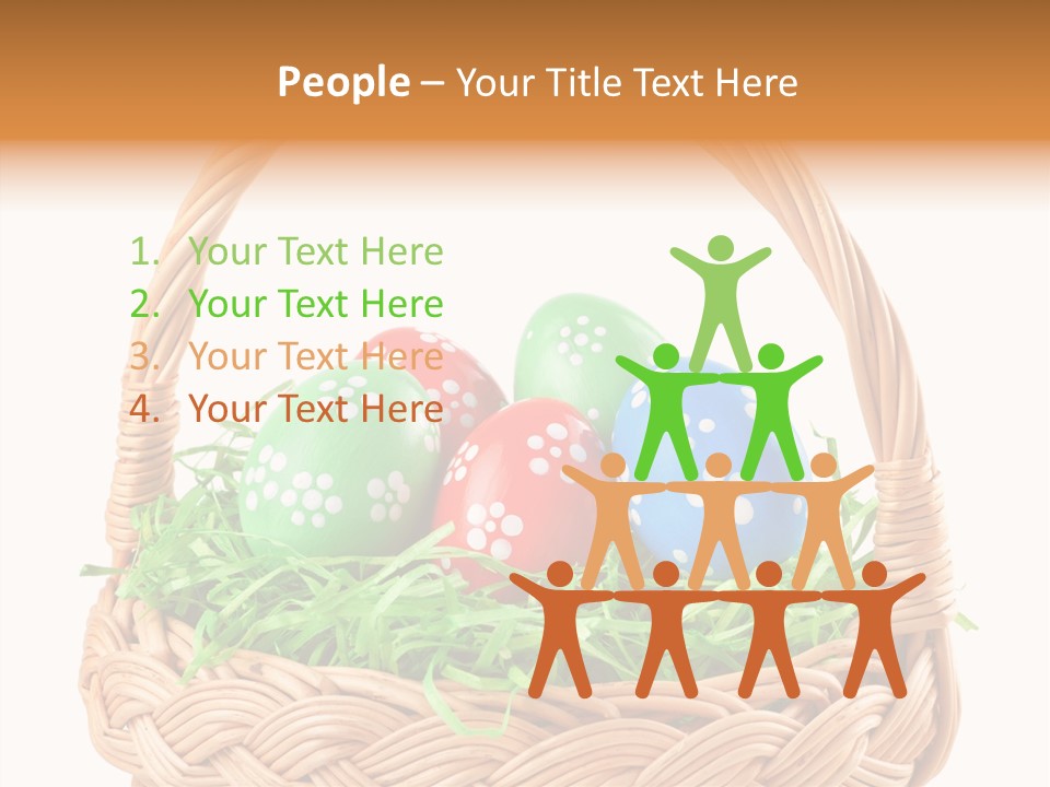 A Basket Filled With Colorful Easter Eggs On Top Of Green Grass PowerPoint Template