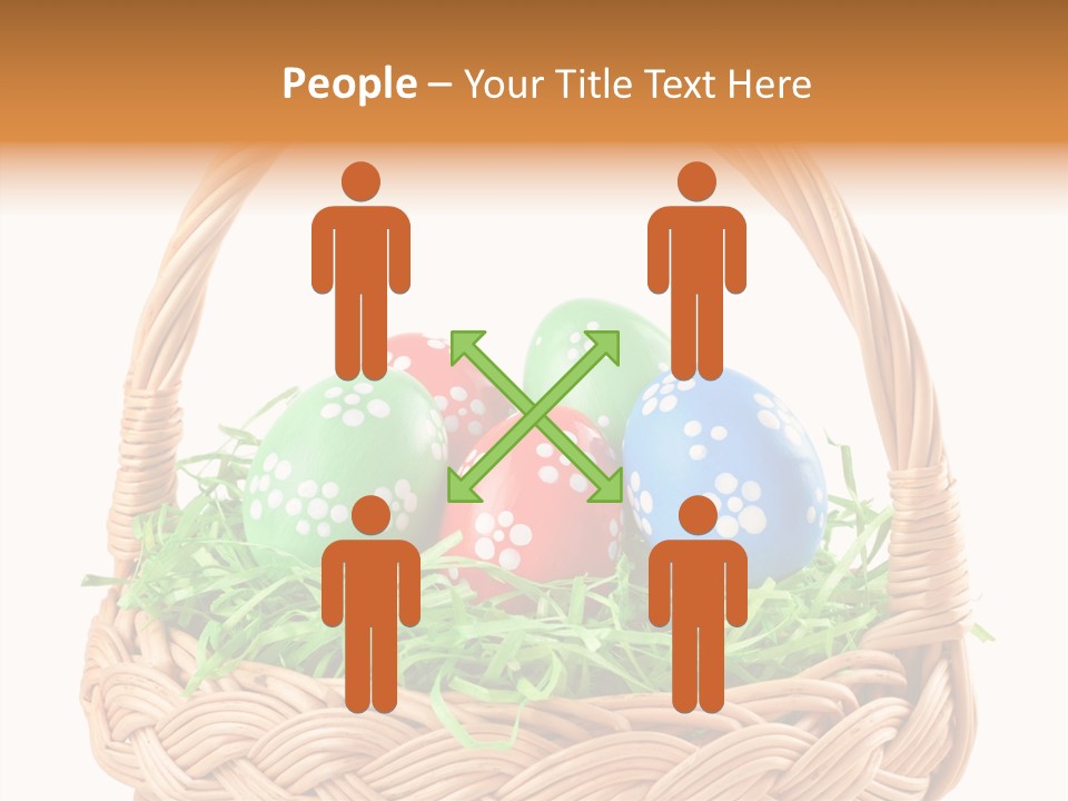 A Basket Filled With Colorful Easter Eggs On Top Of Green Grass PowerPoint Template