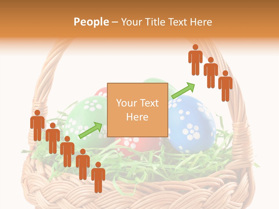 A Basket Filled With Colorful Easter Eggs On Top Of Green Grass PowerPoint Template