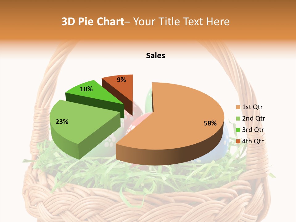 A Basket Filled With Colorful Easter Eggs On Top Of Green Grass PowerPoint Template