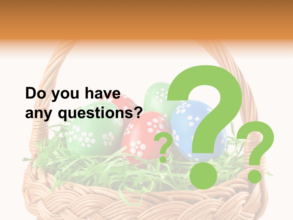 A Basket Filled With Colorful Easter Eggs On Top Of Green Grass PowerPoint Template