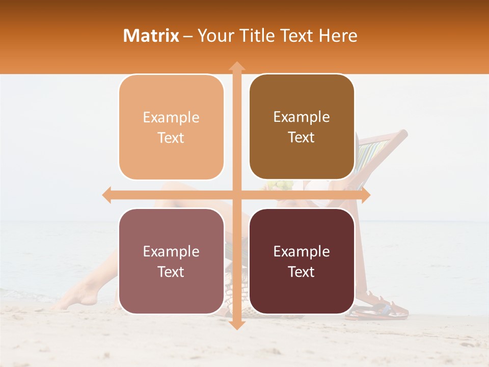 A Woman Sitting In A Chair On The Beach PowerPoint Template