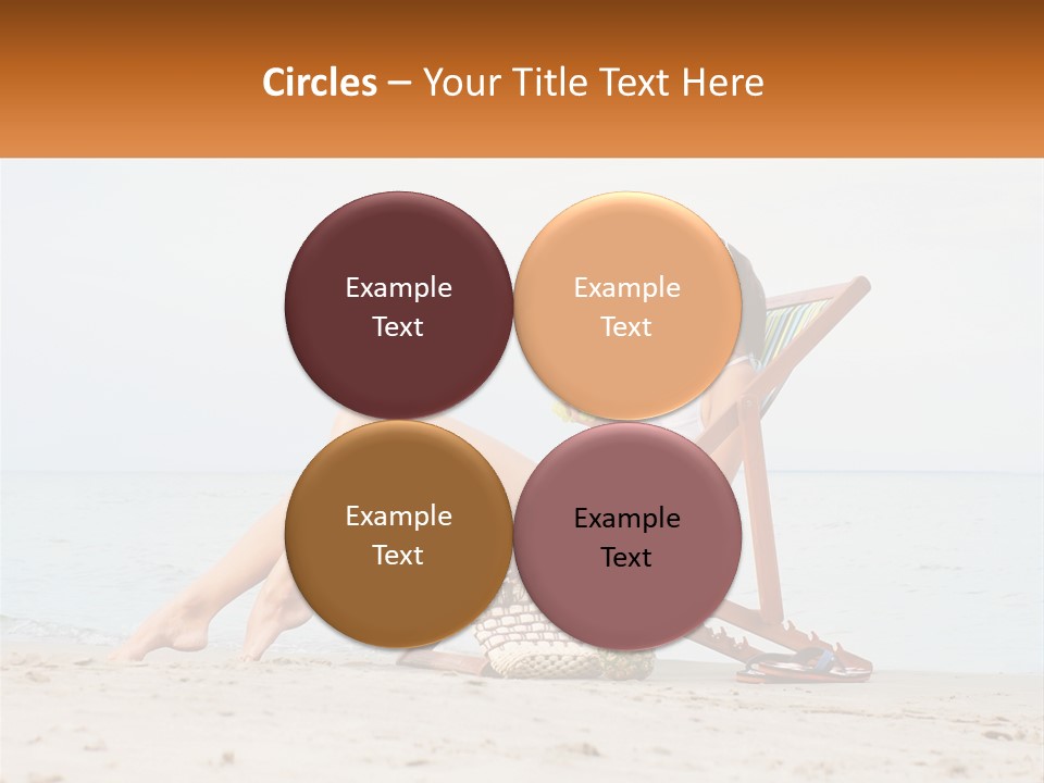 A Woman Sitting In A Chair On The Beach PowerPoint Template