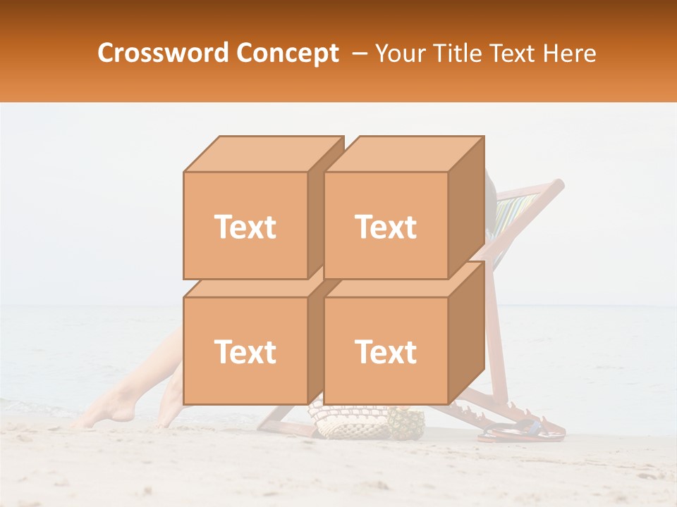A Woman Sitting In A Chair On The Beach PowerPoint Template