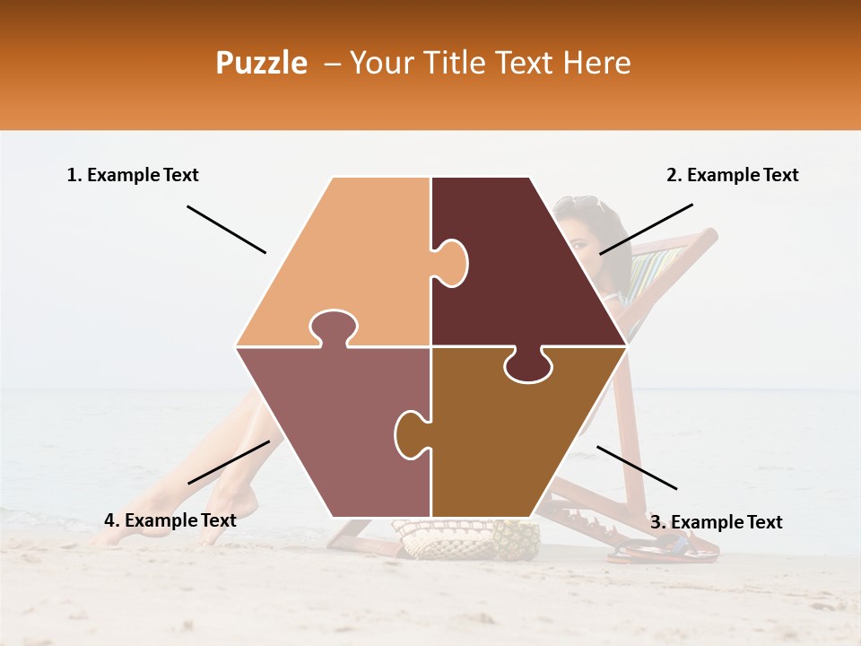 A Woman Sitting In A Chair On The Beach PowerPoint Template
