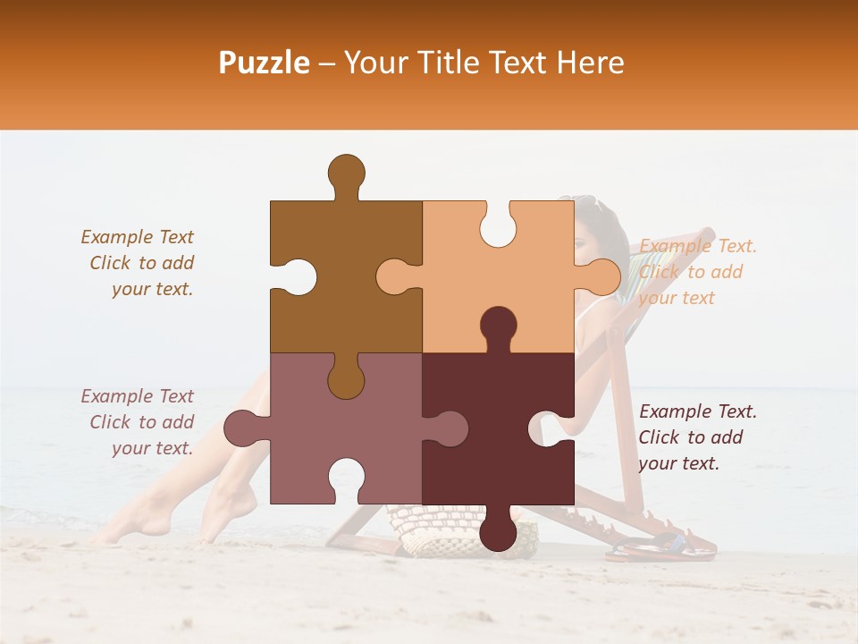 A Woman Sitting In A Chair On The Beach PowerPoint Template