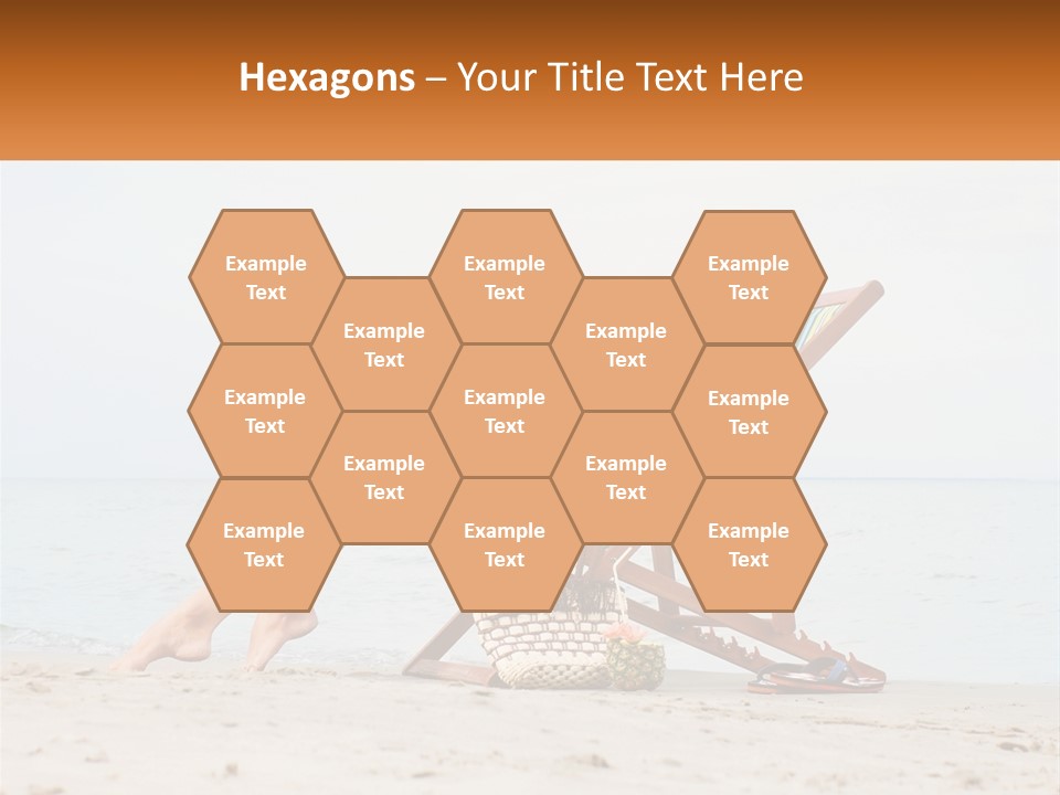 A Woman Sitting In A Chair On The Beach PowerPoint Template