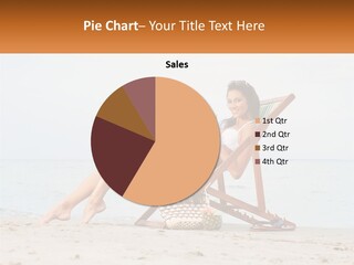 A Woman Sitting In A Chair On The Beach PowerPoint Template