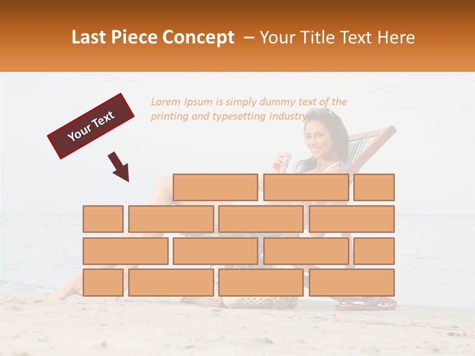 A Woman Sitting In A Chair On The Beach PowerPoint Template