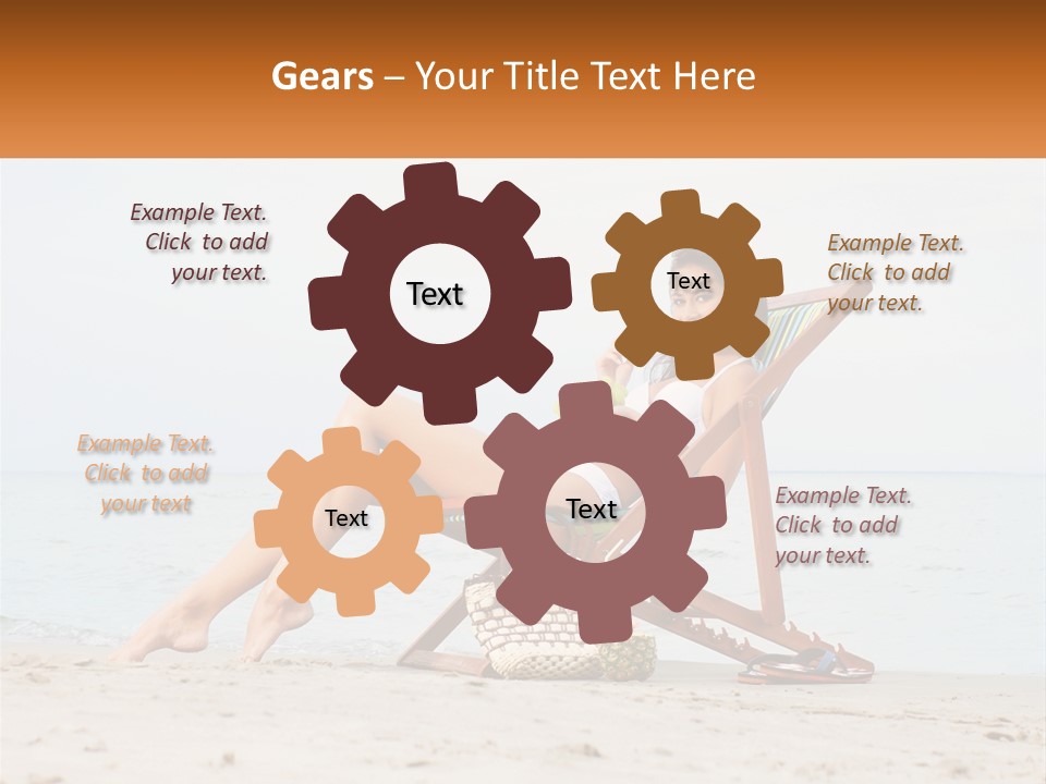 A Woman Sitting In A Chair On The Beach PowerPoint Template