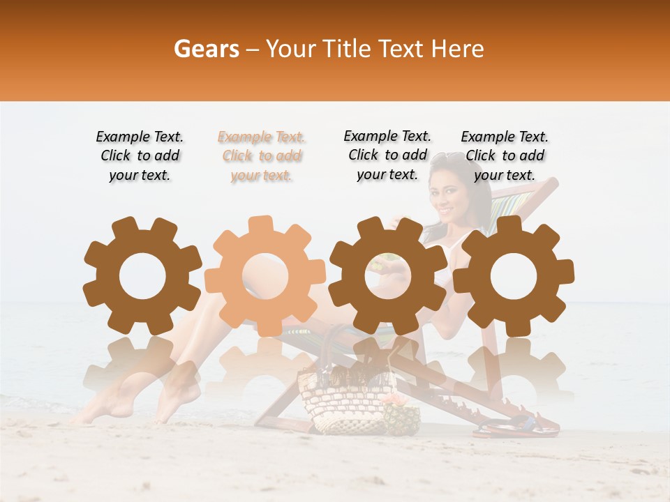 A Woman Sitting In A Chair On The Beach PowerPoint Template