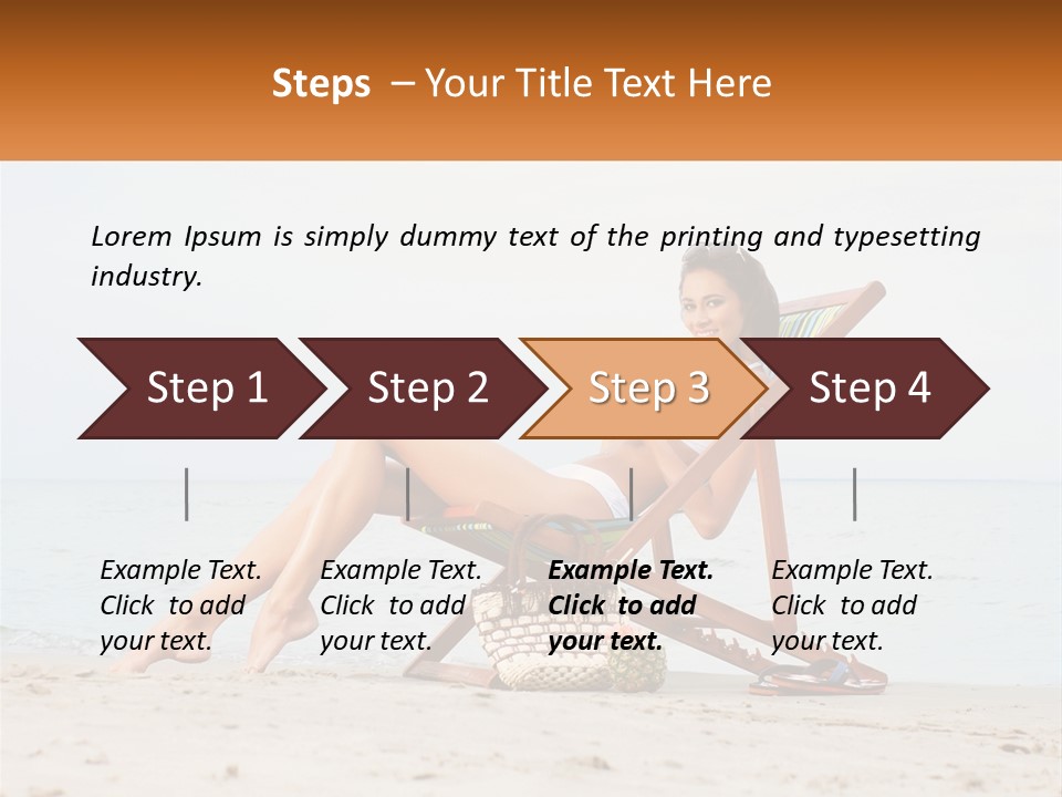 A Woman Sitting In A Chair On The Beach PowerPoint Template
