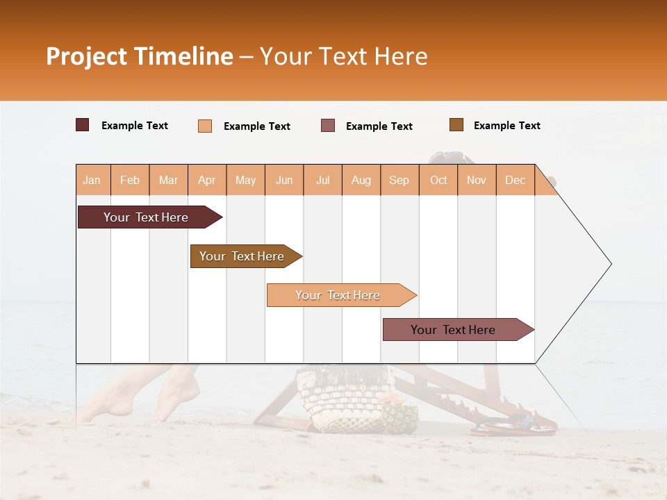 A Woman Sitting In A Chair On The Beach PowerPoint Template