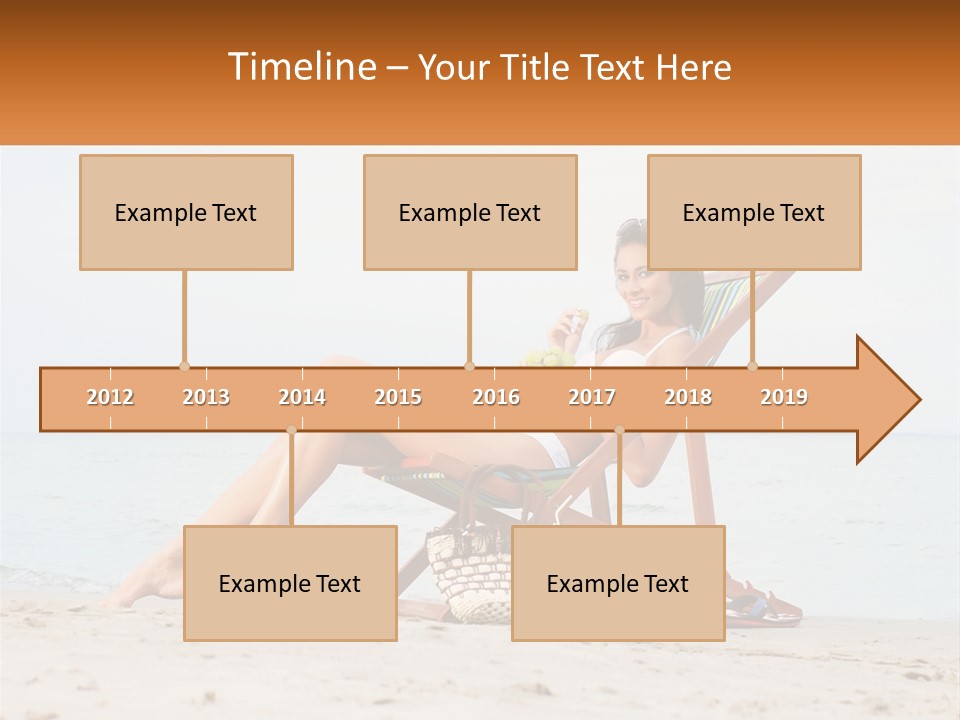 A Woman Sitting In A Chair On The Beach PowerPoint Template