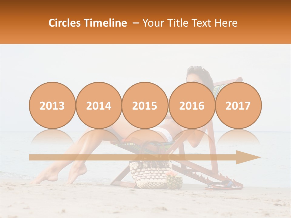 A Woman Sitting In A Chair On The Beach PowerPoint Template