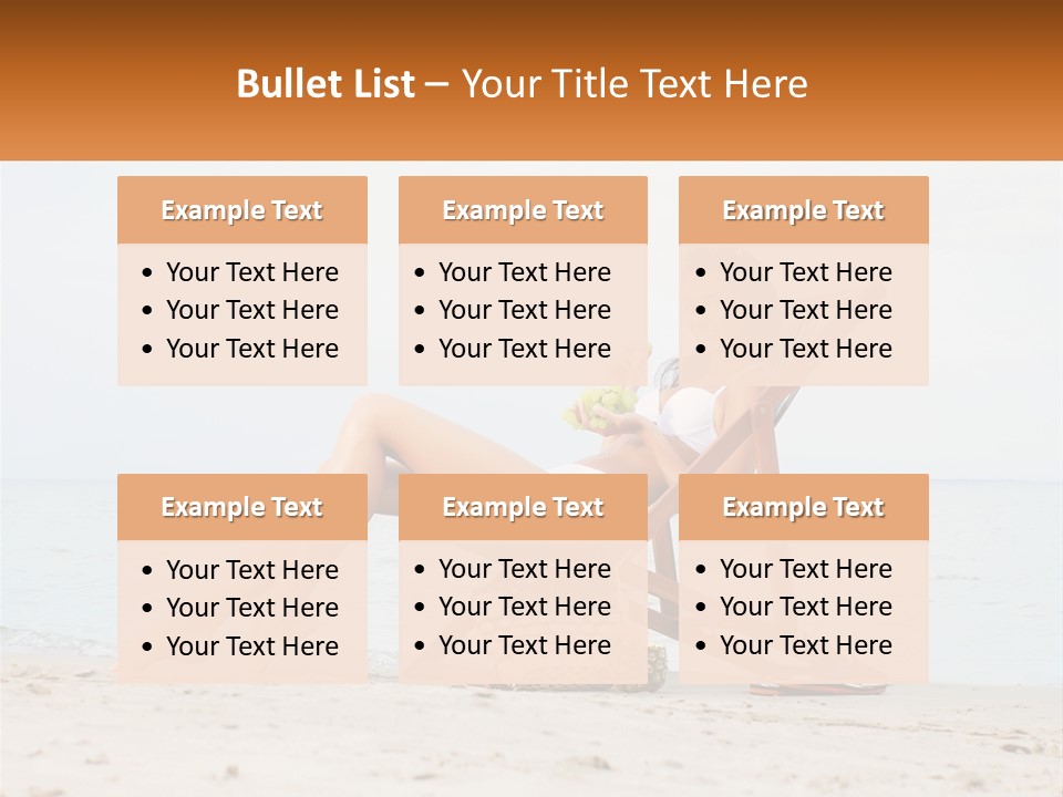 A Woman Sitting In A Chair On The Beach PowerPoint Template