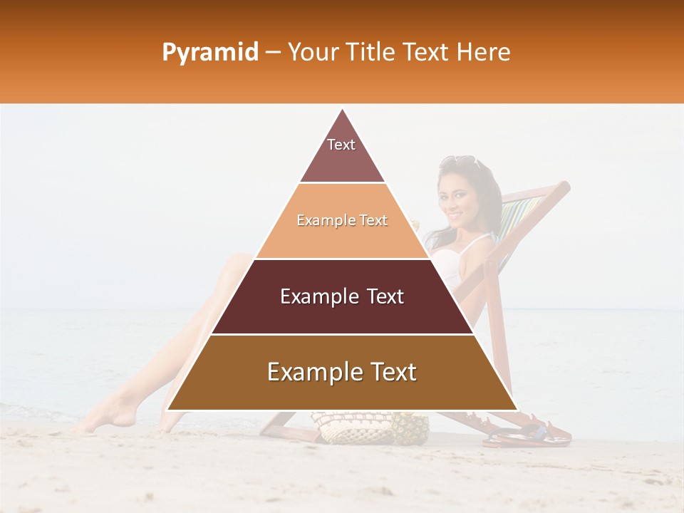 A Woman Sitting In A Chair On The Beach PowerPoint Template