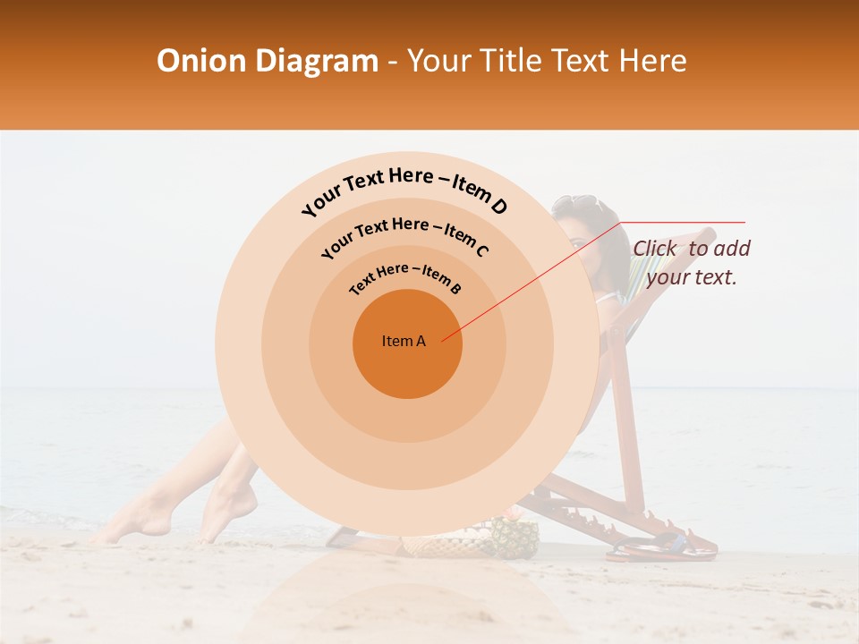 A Woman Sitting In A Chair On The Beach PowerPoint Template