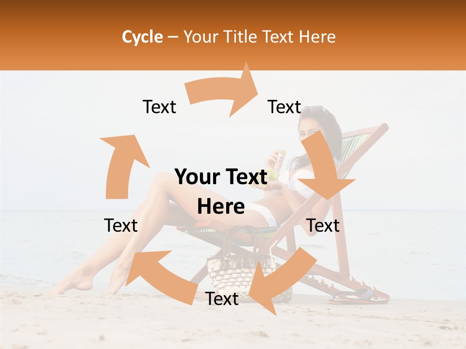 A Woman Sitting In A Chair On The Beach PowerPoint Template