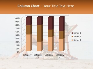 A Woman Sitting In A Chair On The Beach PowerPoint Template