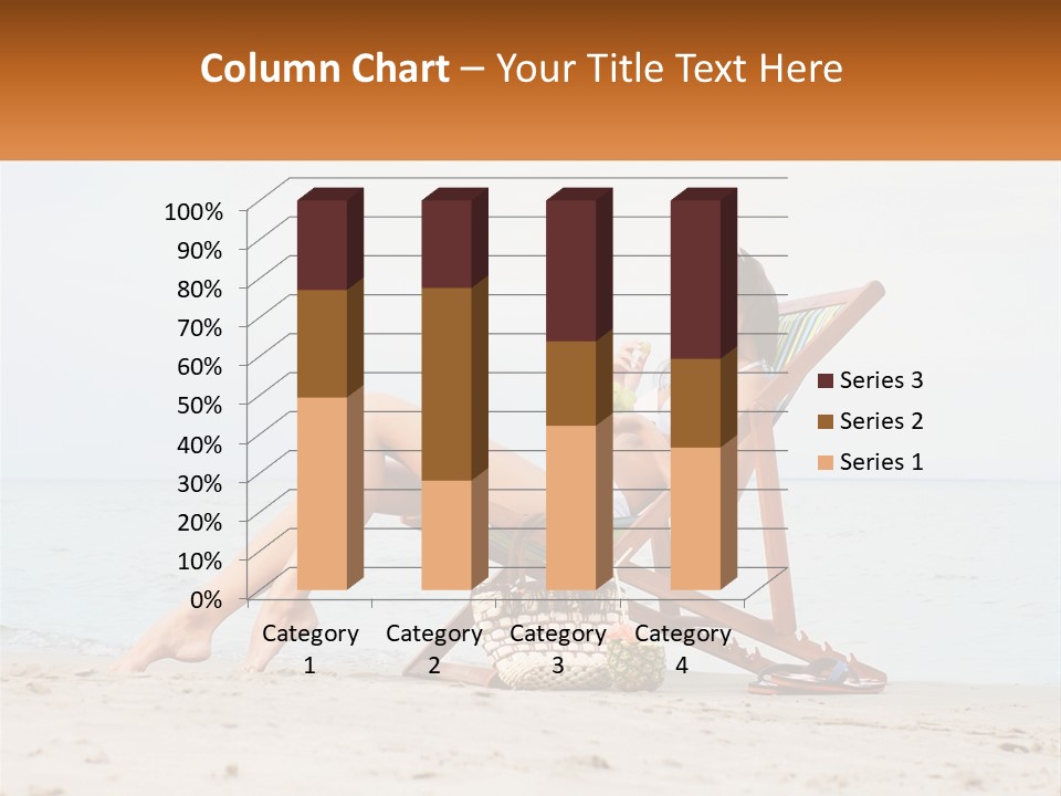 A Woman Sitting In A Chair On The Beach PowerPoint Template