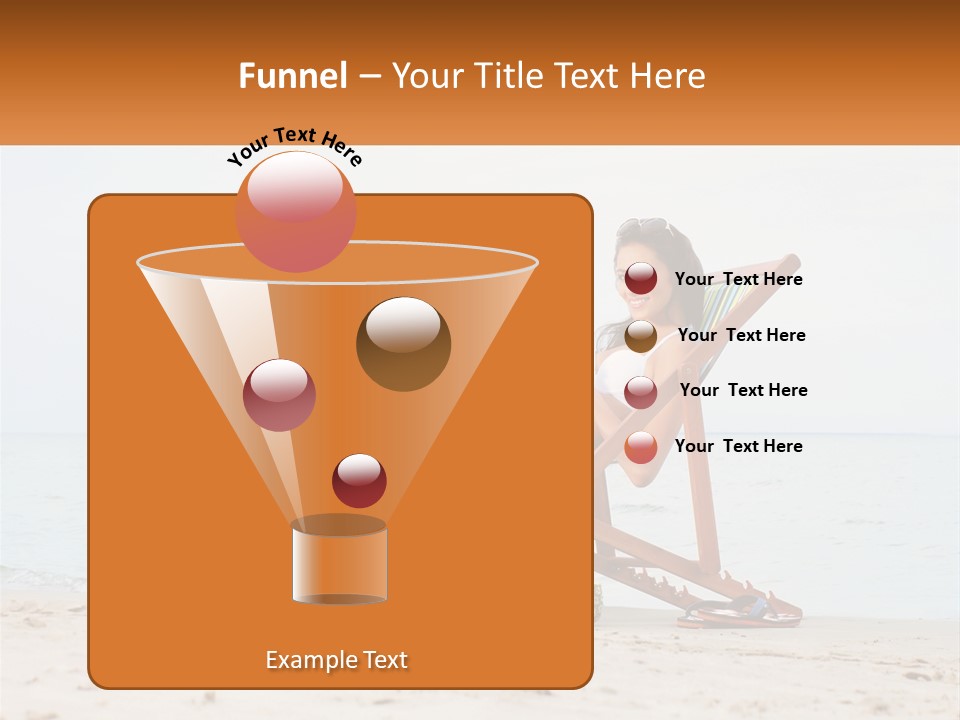 A Woman Sitting In A Chair On The Beach PowerPoint Template