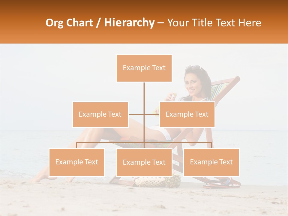 A Woman Sitting In A Chair On The Beach PowerPoint Template
