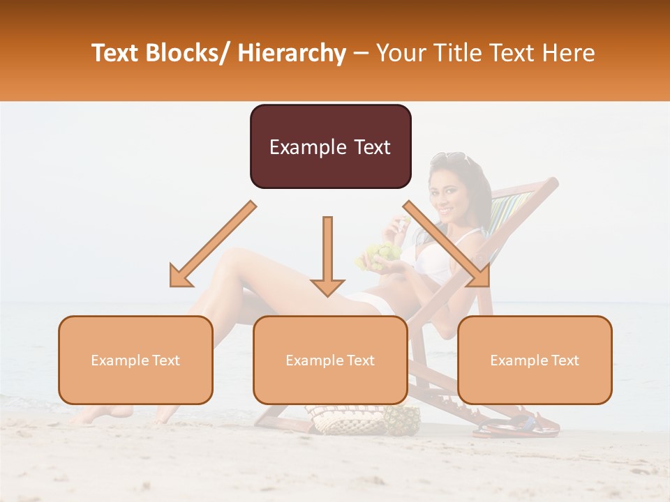 A Woman Sitting In A Chair On The Beach PowerPoint Template