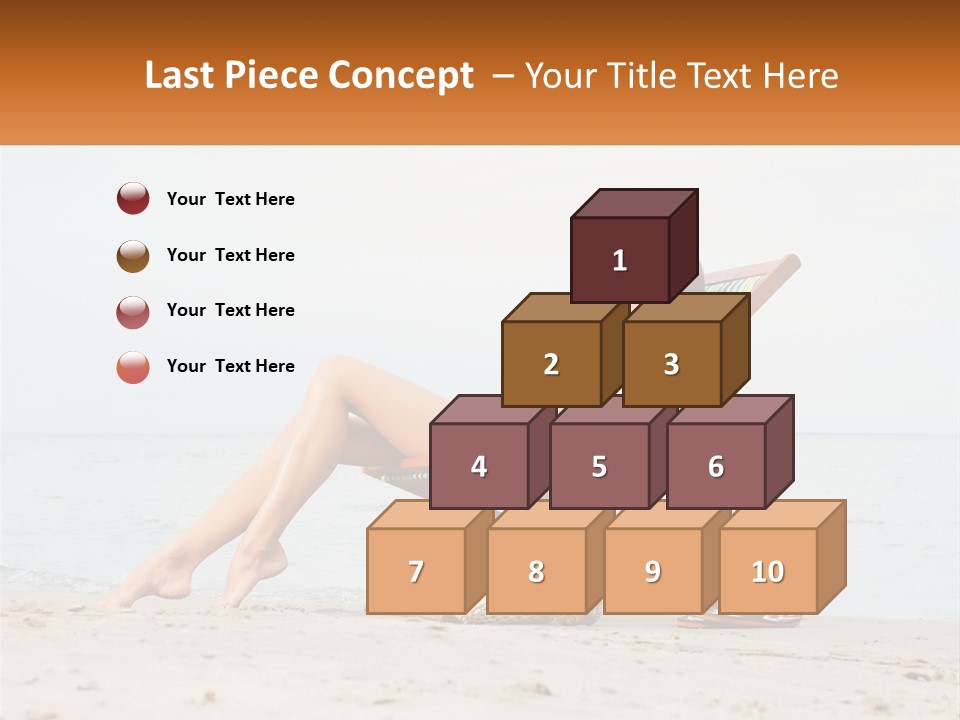 A Woman Sitting In A Chair On The Beach PowerPoint Template