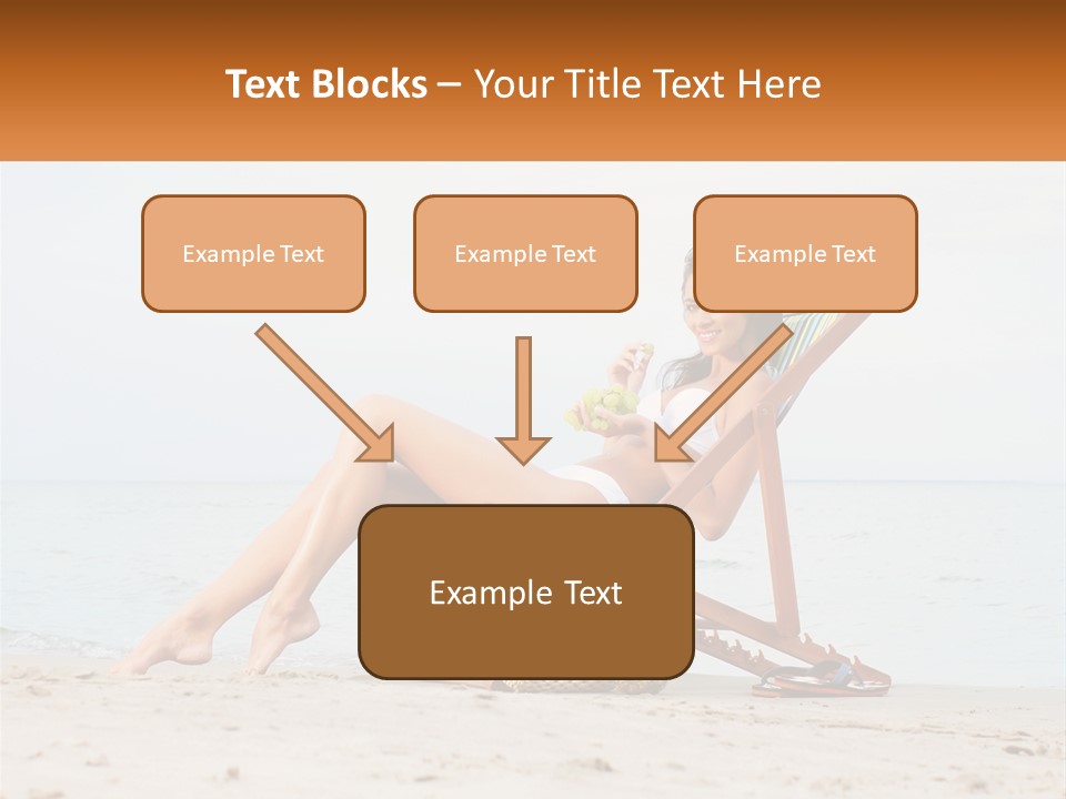 A Woman Sitting In A Chair On The Beach PowerPoint Template