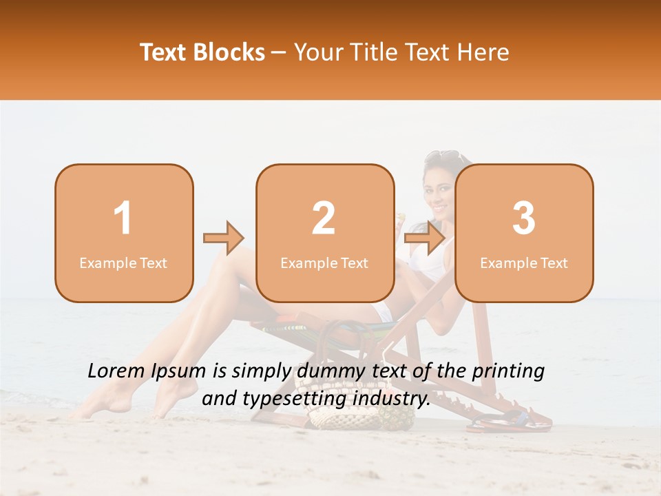 A Woman Sitting In A Chair On The Beach PowerPoint Template