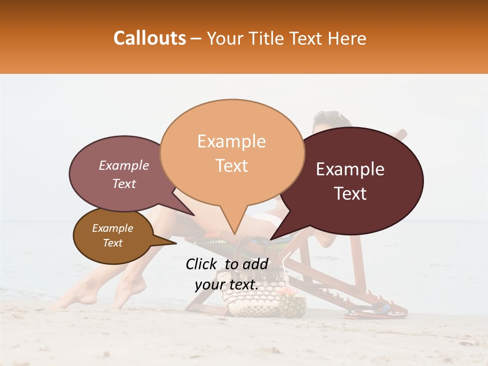 A Woman Sitting In A Chair On The Beach PowerPoint Template