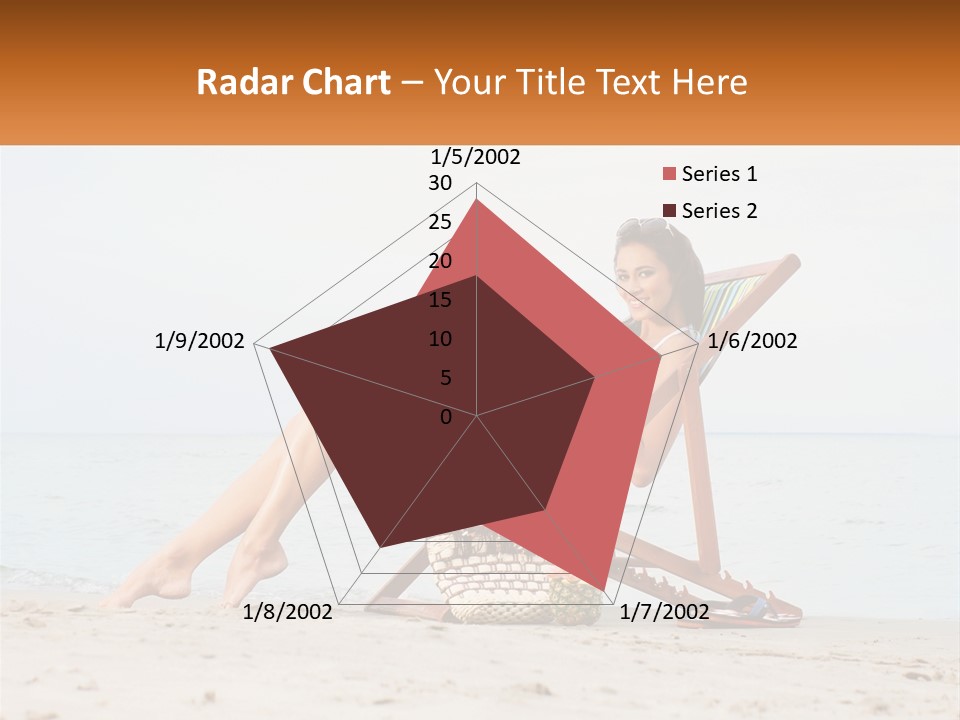 A Woman Sitting In A Chair On The Beach PowerPoint Template