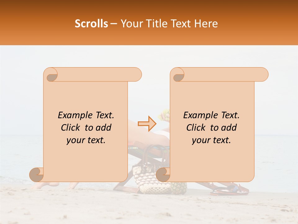A Woman Sitting In A Chair On The Beach PowerPoint Template