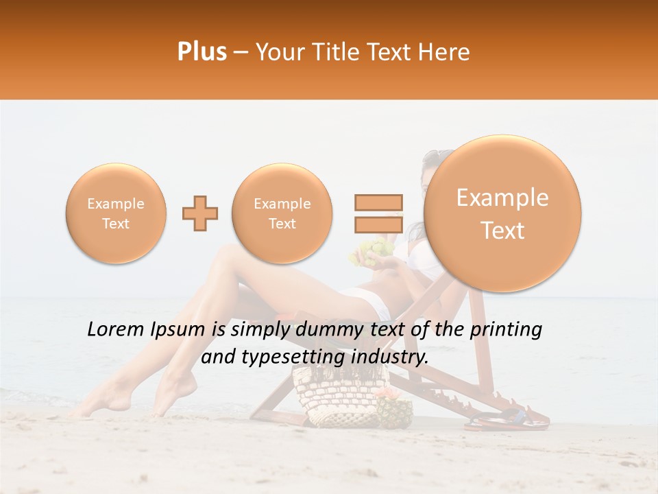 A Woman Sitting In A Chair On The Beach PowerPoint Template