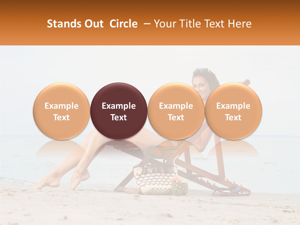 A Woman Sitting In A Chair On The Beach PowerPoint Template