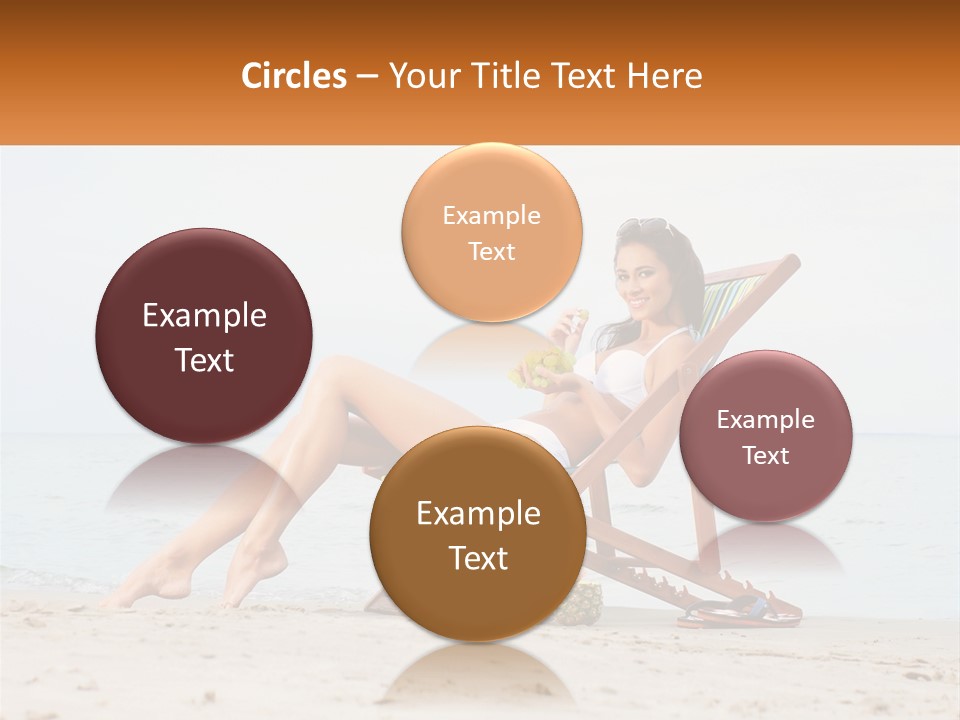 A Woman Sitting In A Chair On The Beach PowerPoint Template