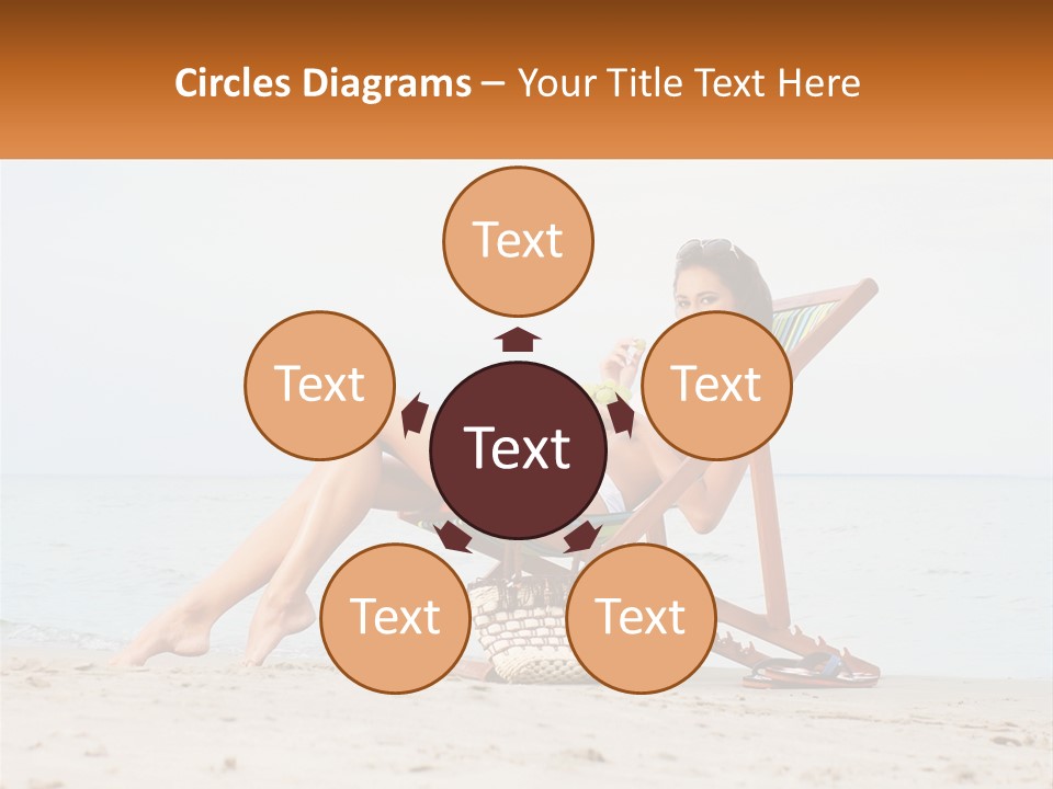 A Woman Sitting In A Chair On The Beach PowerPoint Template