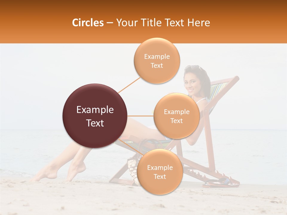 A Woman Sitting In A Chair On The Beach PowerPoint Template