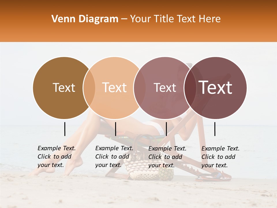 A Woman Sitting In A Chair On The Beach PowerPoint Template