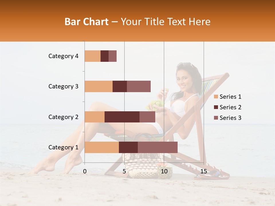 A Woman Sitting In A Chair On The Beach PowerPoint Template