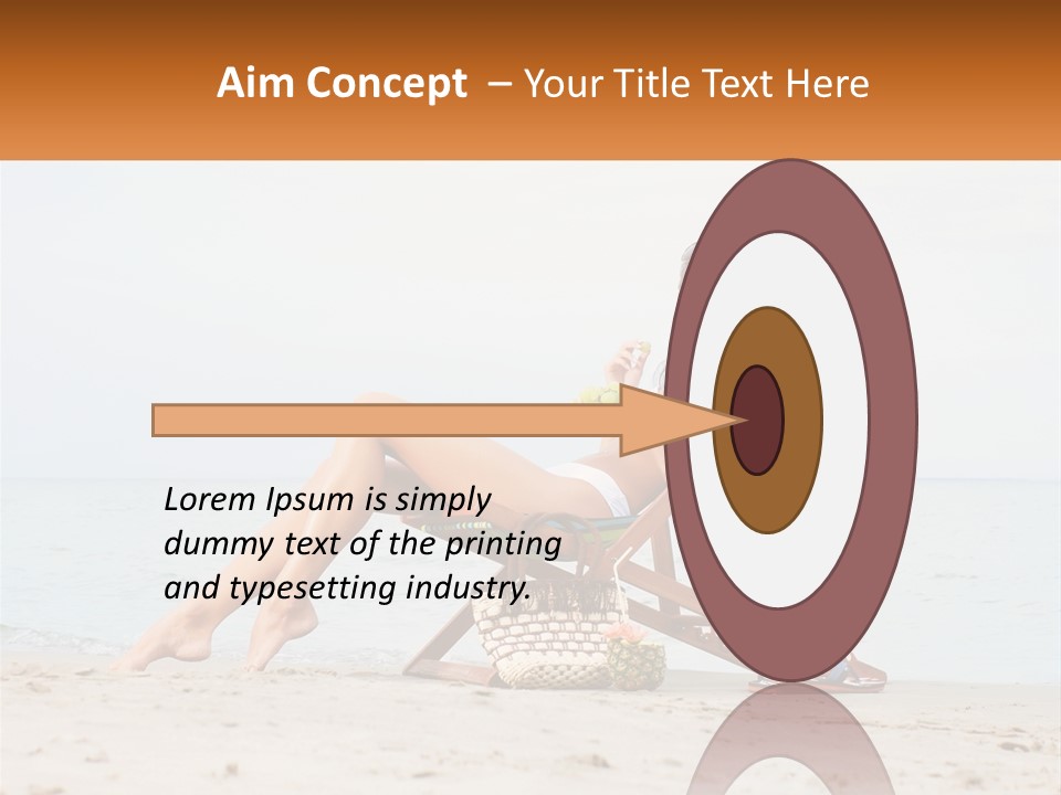 A Woman Sitting In A Chair On The Beach PowerPoint Template