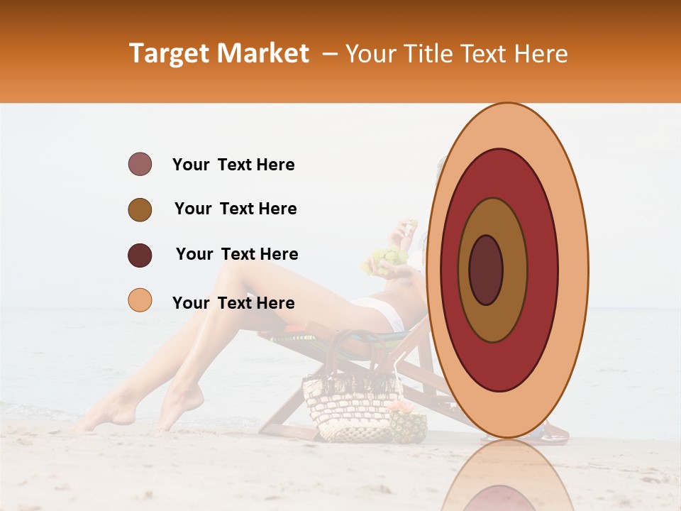 A Woman Sitting In A Chair On The Beach PowerPoint Template