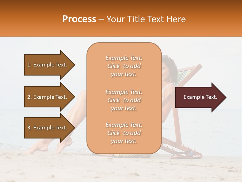A Woman Sitting In A Chair On The Beach PowerPoint Template