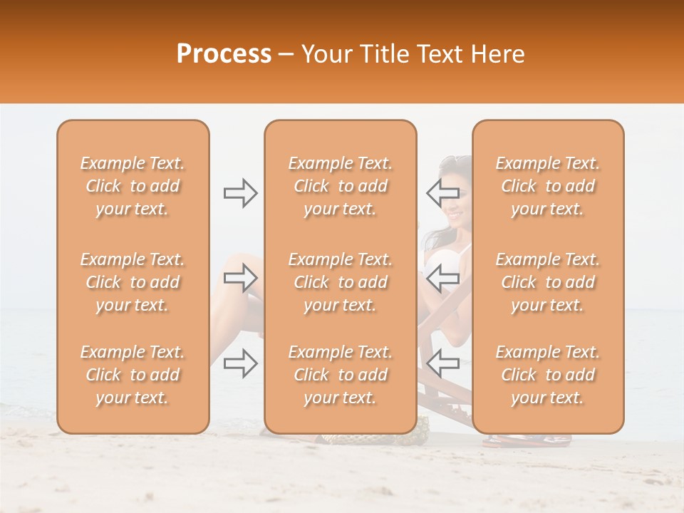 A Woman Sitting In A Chair On The Beach PowerPoint Template