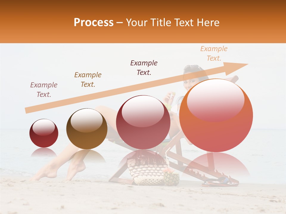 A Woman Sitting In A Chair On The Beach PowerPoint Template
